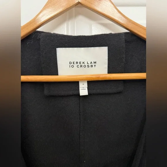 Derek Lam 10 Crosby Wool Blend shawl Overcoat Vest Size 12 Designer Quiet Luxury - Picture 3 of 6